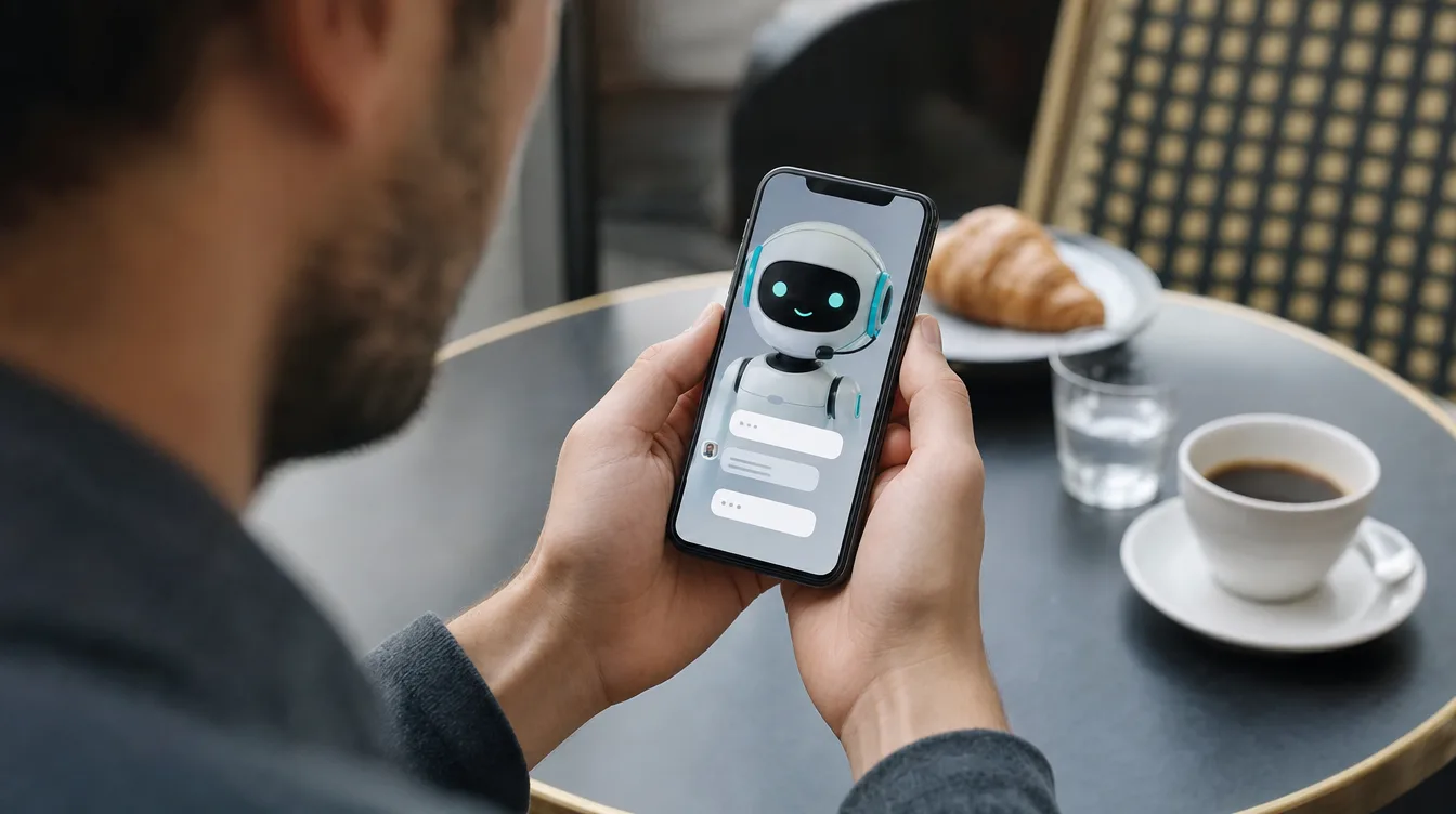Interface de chatbot IA intégrée à un site internet