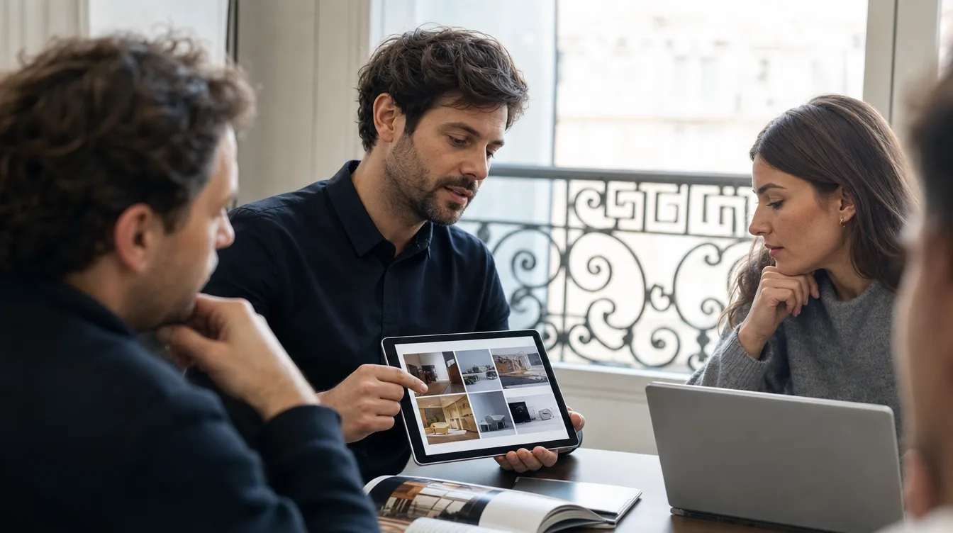 Présentation d’un portfolio d’agence web lors d’un rendez-vous