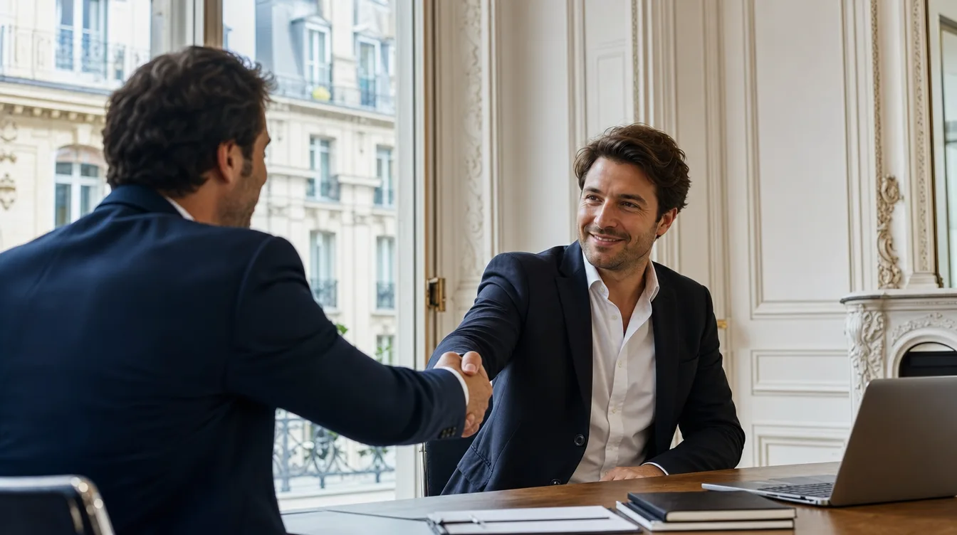 Poignée de main entre un client et son agence web à Montpellier