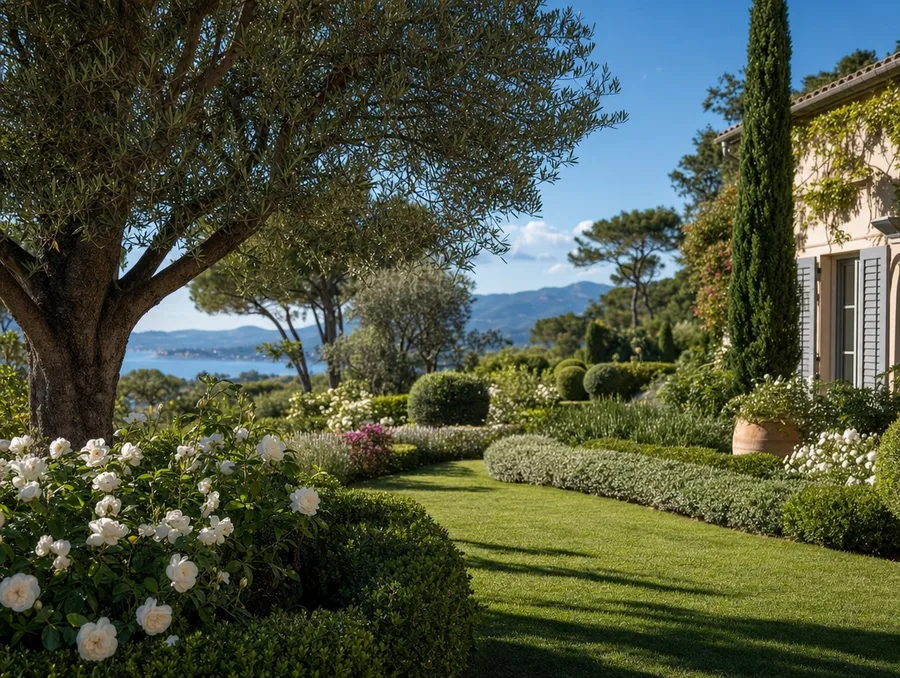 Jardin paysager méditerranéen aménagé