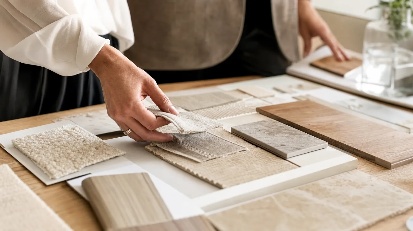 Planche d’ambiance et matières d’un projet de décoration