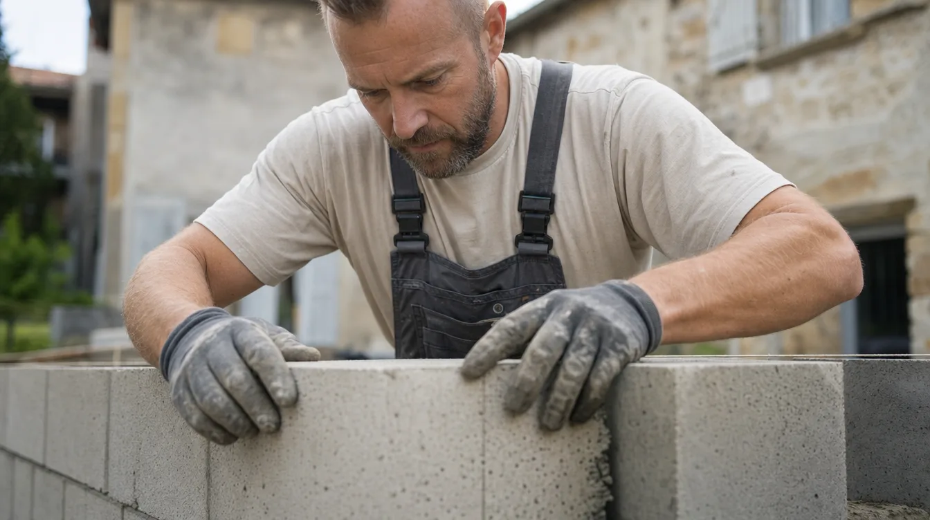 Chantier de gros œuvre mené par un maçon