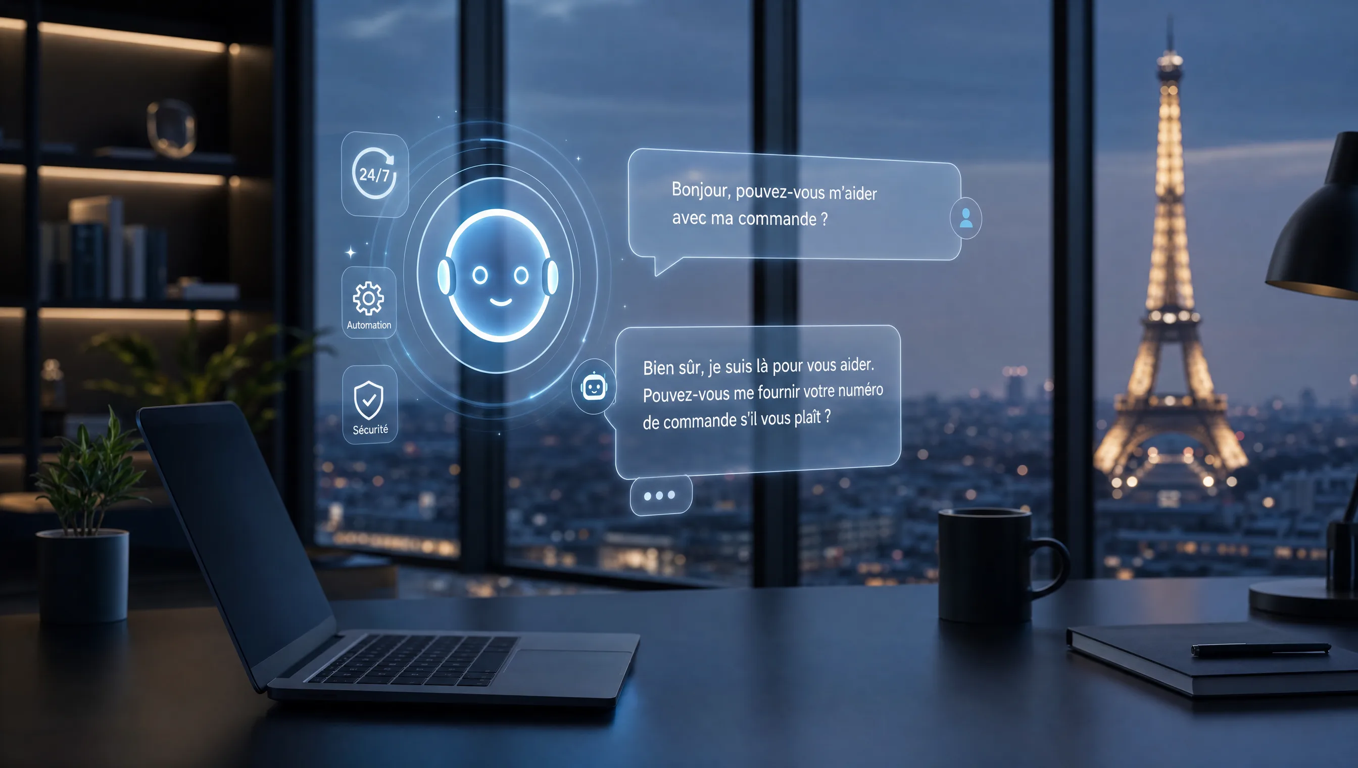 Chatbot IA pour entreprise conçu par l’agence HYVEN AGENCY